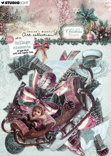 Studio Light - Paper Elements - Christmas Blush - Collage Elements