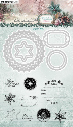 Studio Light - Stamp and Cutting Die - Christmas Blush - Star ATC