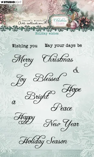 Studio Light - Clear Stamps - Christmas Blush - Holiday Wishes