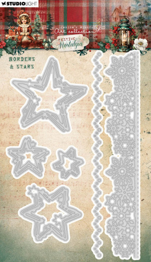 Studio Light Cutting Dies - Festive Nostalgia Nr. 903 - Borders & Stars