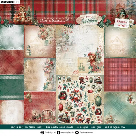 Studio Light 12x12 Paper Pack - Festive Nostalgia