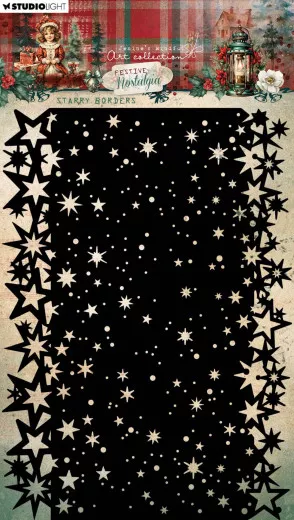 Studio Light - Masks / Stencils - Festive Nostalgia - Starry Borders