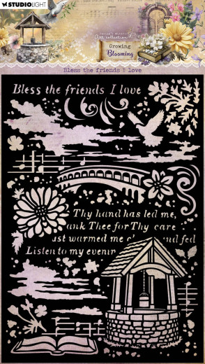 Studio Light - Masks / Stencils - Growing & Blooming - Bless The Friends I Love