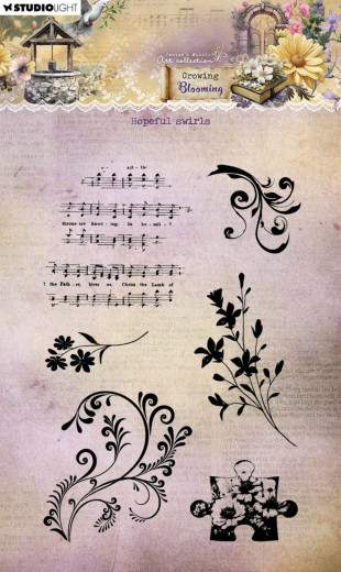 Studio Light - Clear Stamps - Growing & Blooming - Hopeful Swirls