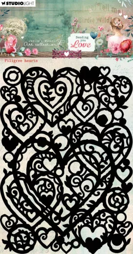 Studio Light - Masks / Stencils - Essentials Nr. 315 - Filigree Hearts