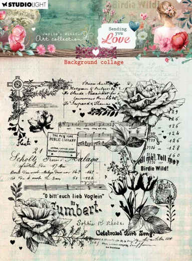 Studio Light - Clear Stamps - Sending You Love Nr. 797 - Background Collage