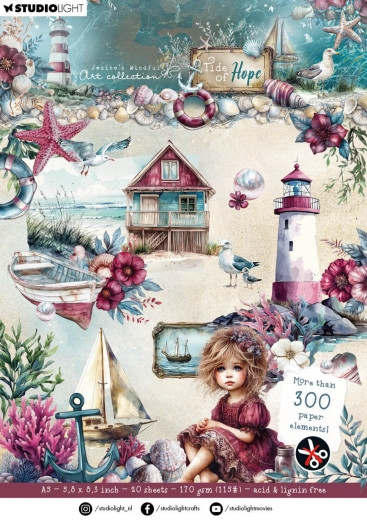 Studio Light - Die-Cut Paper Pad - Tide of Hope - Christmas Blush