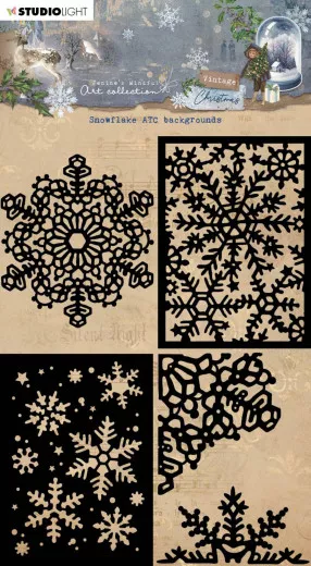 Studio Light Mask Stencil - Vintage Christmas Nr. 240 - Snowflake ATC Backgrounds