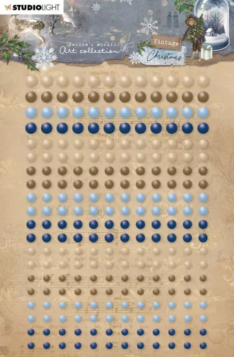 Studio Light Adhesive Pearls - Vintage Christmas Nr. 31 - Browns & Blues