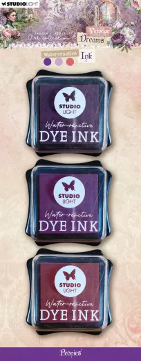 Studio Light - Water-Reactive Ink Pads - Victorian Dreams - Peonies (Purples & Pink)