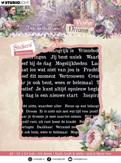 Studio Light Sticker Pad - Victorian Dreams - Black/Kraft/White - Dutch