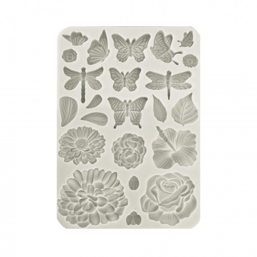 Silicone Mould A5 - Secret Diary - Butterflies and Flowers