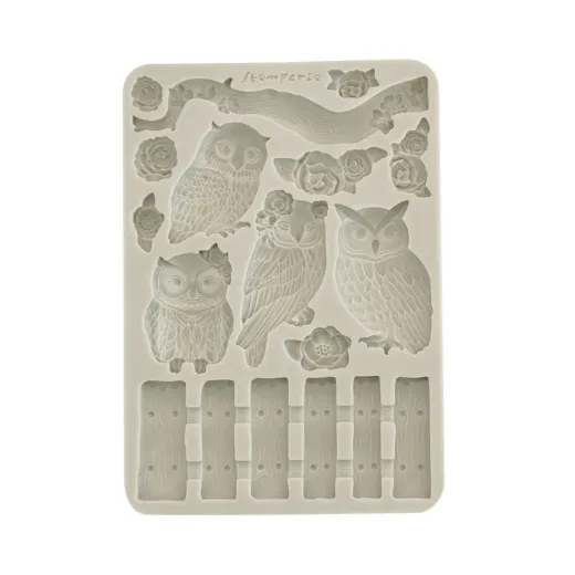 Silicone Mould A5 - The Owl's House - Owls and Branch