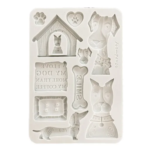 Silicone Mould A5 - Furry Friends - I Love My Dog