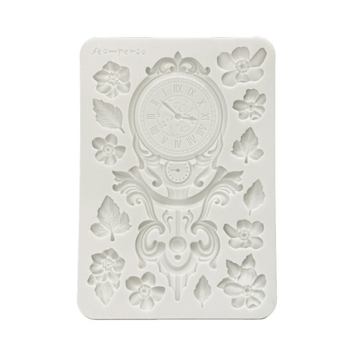 Silicone Mould A5 - Gardens of Time by Antonis Tzanidakis - Clock and Flowers