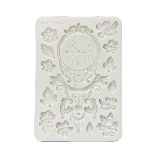 Silicone Mould A5 - Gardens of Time by Antonis Tzanidakis - Clock and Flowers