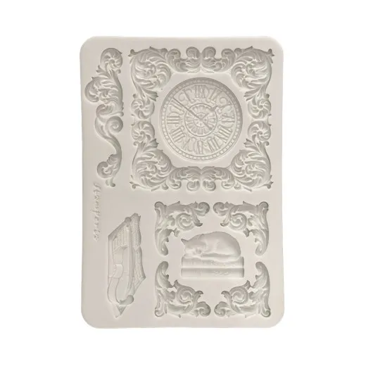 Silicone Mould A5 - Symphony - Clock and Cat by Sara Alcobendas
