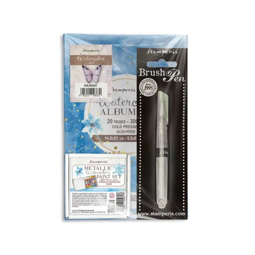 Stamperia - Watercolor Kit (Metallic Watercolors/Album/Brush Pen)