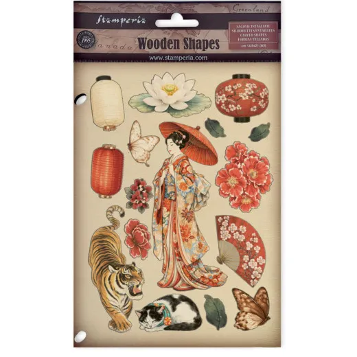 Colored Wooden Shapes - Oriental Garden