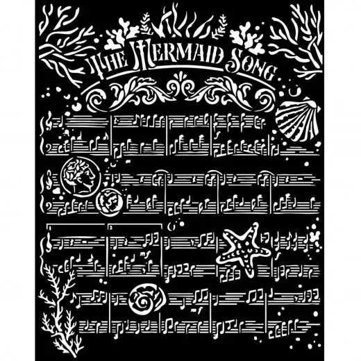 Stamperia Thick Stencil - Songs of the Sea - The Mermaid Song