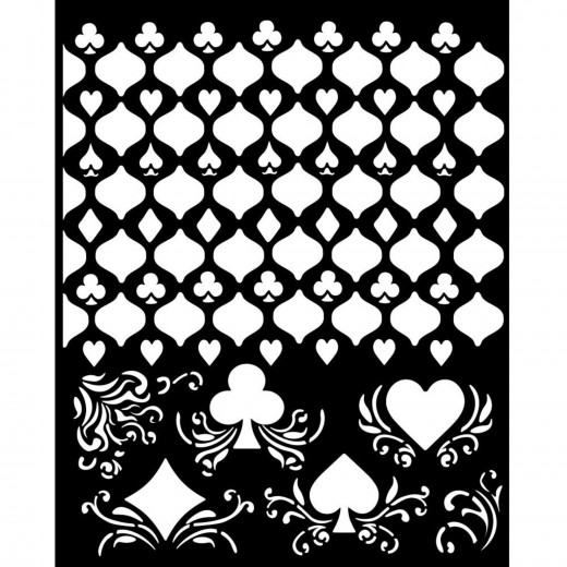 Stamperia Thick Stencil - Master of Magic - Cards Pattern