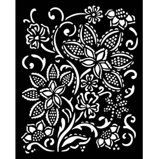 Stamperia Thick Stencil - Timeless - Batik Flowers
