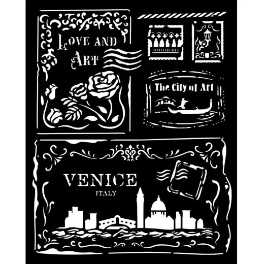 Stamperia Thick Stencil - Venice City of Art - Cards