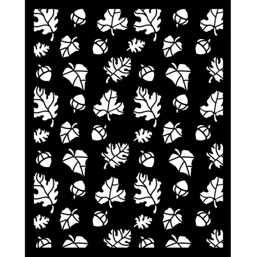 Stamperia Thick Stencil - Whispering Woods - Leaves and Acorns Pattern