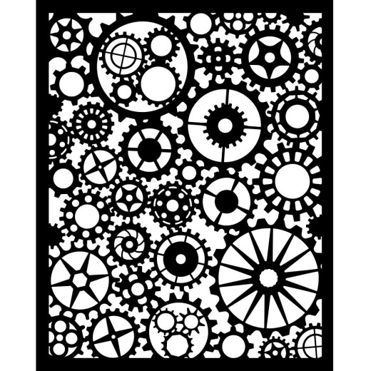 Stamperia Thick Stencil - Voyages Fantastiques - Gears Pattern