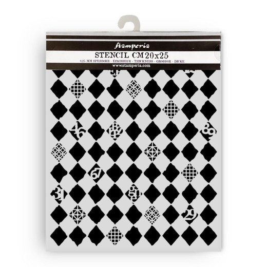 Stamperia Thick Stencil - Furry Friends - Rhombus Pattern