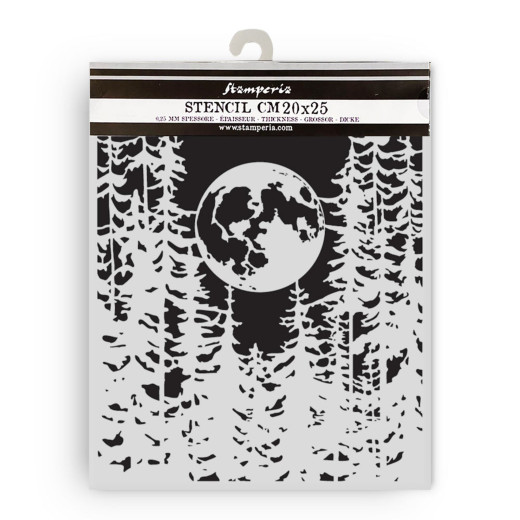 Stamperia Thick Stencil - Herbarium Silvae - Moon in the Forest