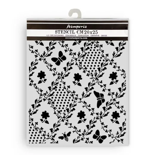 Stamperia Thick Stencil - Daisy Art - Texture Butterfly and Daisy