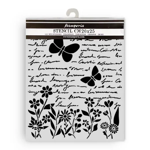 Stamperia Thick Stencil - Daisy Art - Letter and Butterfly