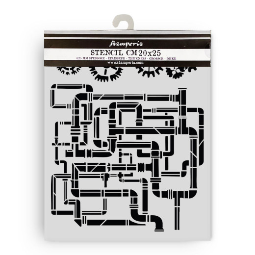 Stamperia Thick Stencil - Gardens of Time - Tubes by Antonis Tzanidakis