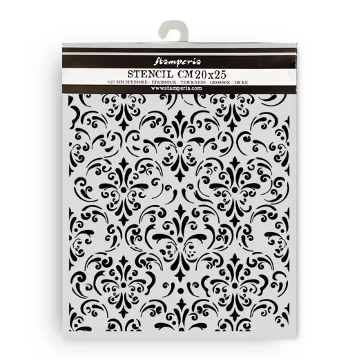 Stamperia Thick Stencil - Gardens of Time - Wallpaper by Antonis Tzanidakis