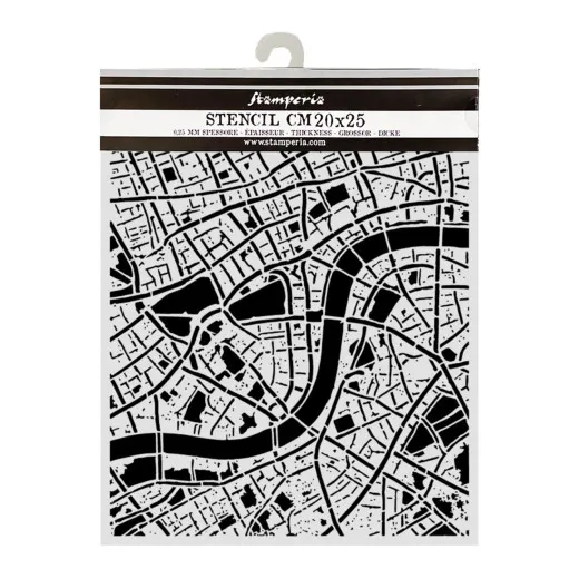 Stamperia Thick Stencil - Our Way - Street Map