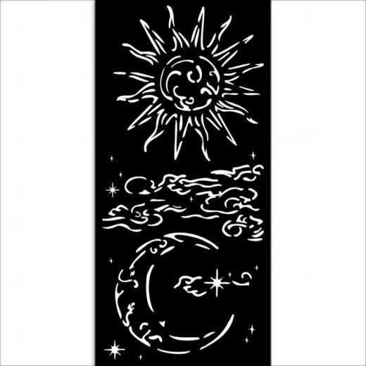 Stamperia Thick Stencil - Masquerade - Sun And Moon