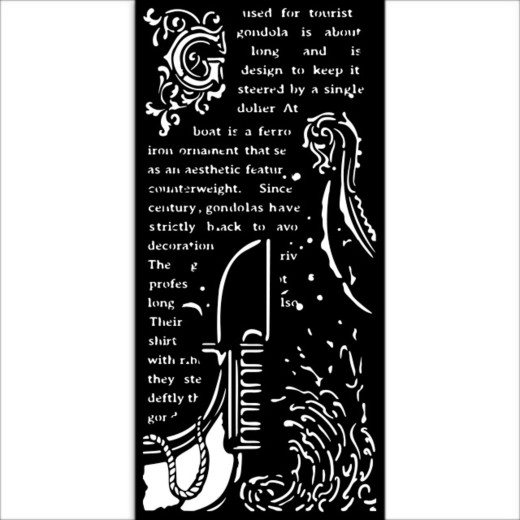 Stamperia Thick Stencil - Venice City of Art - Gondola