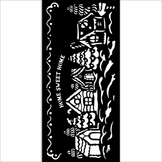 Stamperia Thick Stencil - Candy Christmas - Village