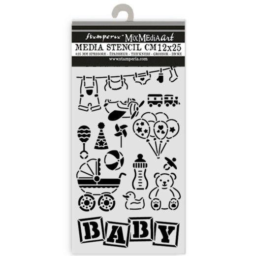 Stamperia Thick Stencil - Baby - Elements