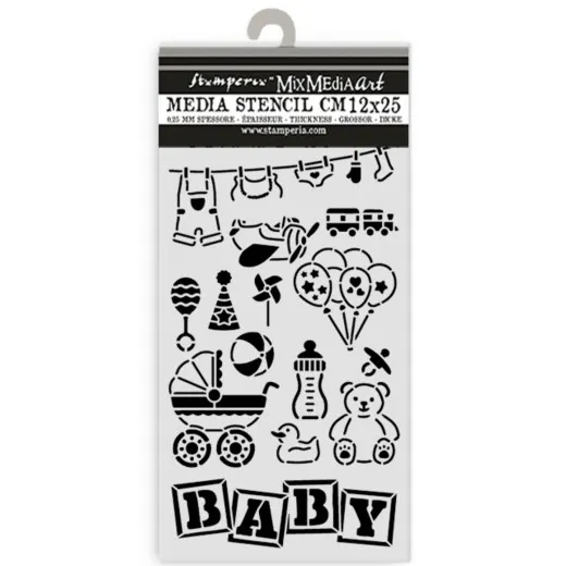 Stamperia Thick Stencil - Baby - Elements