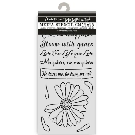 Stamperia Thick Stencil - Daisy Art - He Loves me, He loves me Not