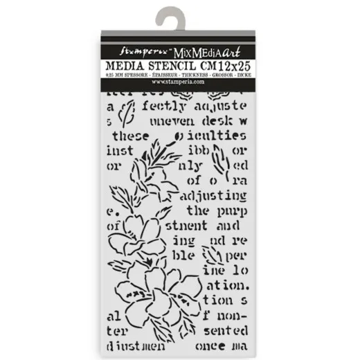 Stamperia Thick Stencil - Secret Diary - Butterfly and Flower