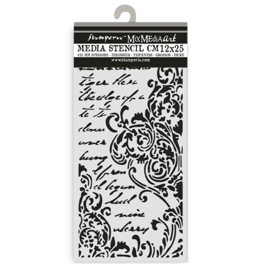 Stamperia Thick Stencil - Secret Diary - Frieze with Lettering