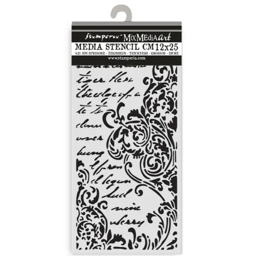 Stamperia Thick Stencil - Secret Diary - Frieze with Lettering