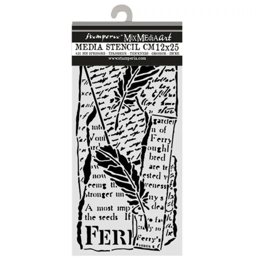 Stamperia Thick Stencil - All Around - Letter and Feathers