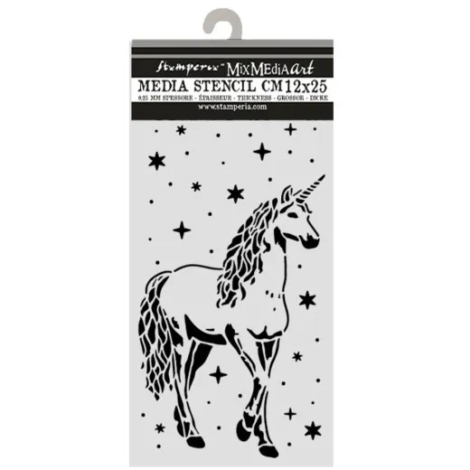 Stamperia Thick Stencil - Wonderland - Unicorn