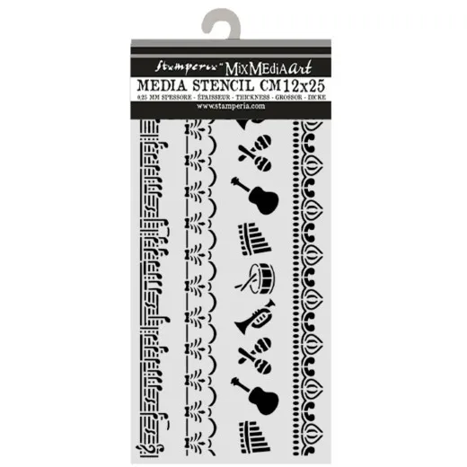 Stamperia Thick Stencil - Symphony - Borders by Sara Alcobendas