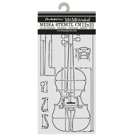 Stamperia Thick Stencil - Symphony - Violin Sections by Sara Alcobendas