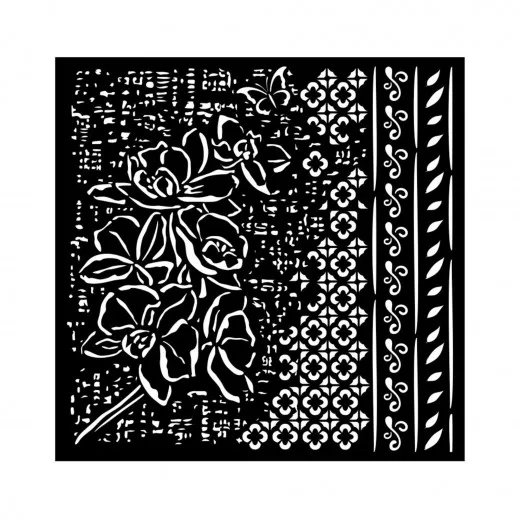 Stamperia Thick Stencil - Orchids and Cats - Orchid Pattern